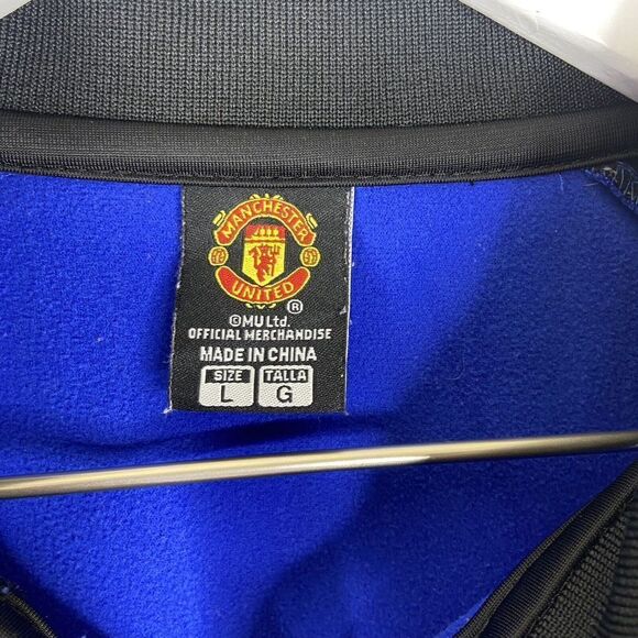 Manchester United Track Jacket Large Blue Official Merch Full Zip Soccer MUFC - Picture 4 of 6